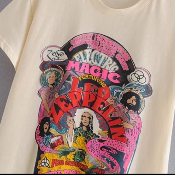🎸🎶LED ZEPPELIN MAGIC SPELL BOHO GYPSY TOP~M~NWT - Picture 8 of 8